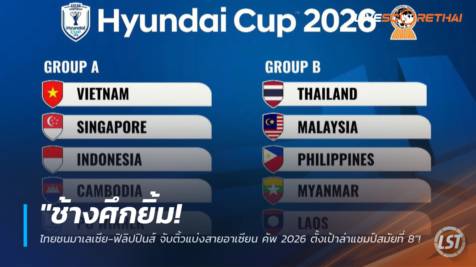 ข่าวฟุตบอลไทย วันศุกร์ ที่ 16 มกราคม 2568 : "ช้างศึกยิ้ม! ไทยชนมาเลเซีย-ฟิลิปปินส์ จับติ้วแบ่งสายอาเซียน คัพ 2026 ตั้งเป้าล่าแชมป์สมัยที่ 8"!